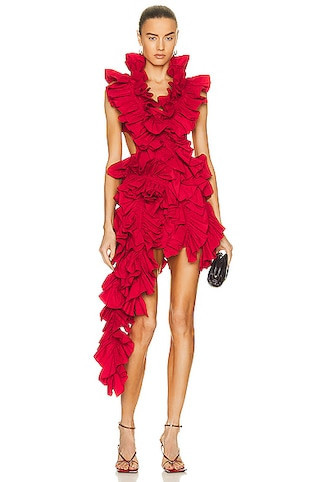 AKNVAS Olive Mini Dress in Red | FWRD 