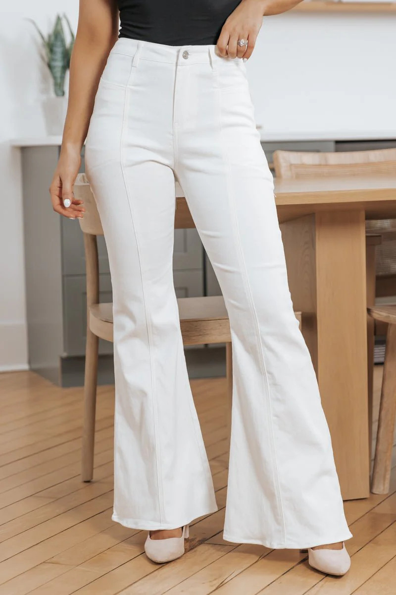 Amelia White High Rise Flare Jeans | Magnolia Boutique
