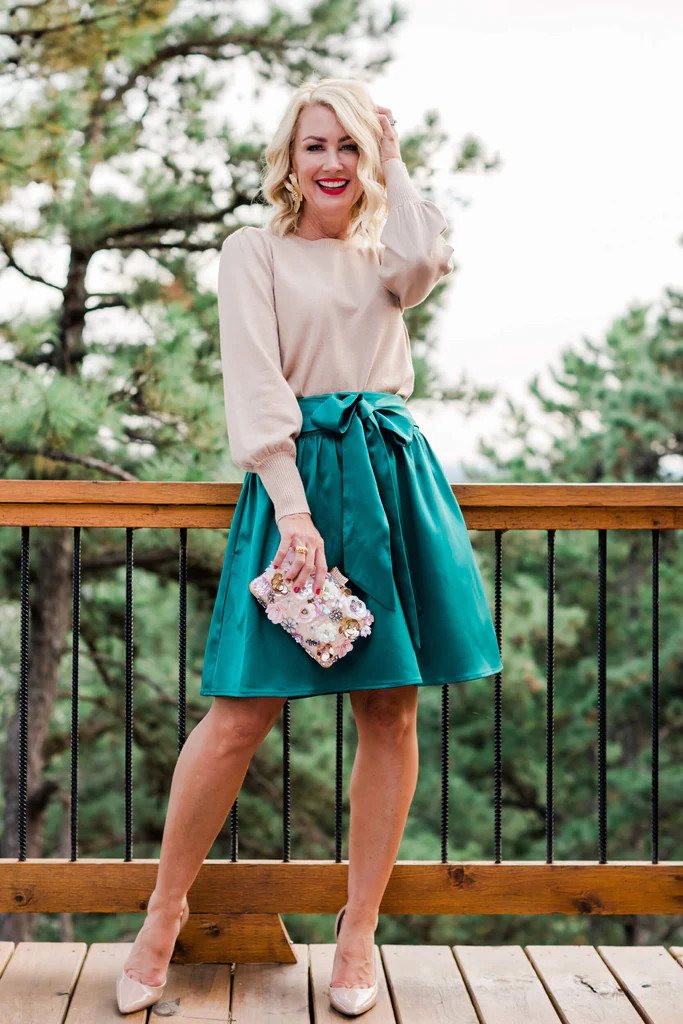 Winter Wonder Bow Back Skirt | Gibson