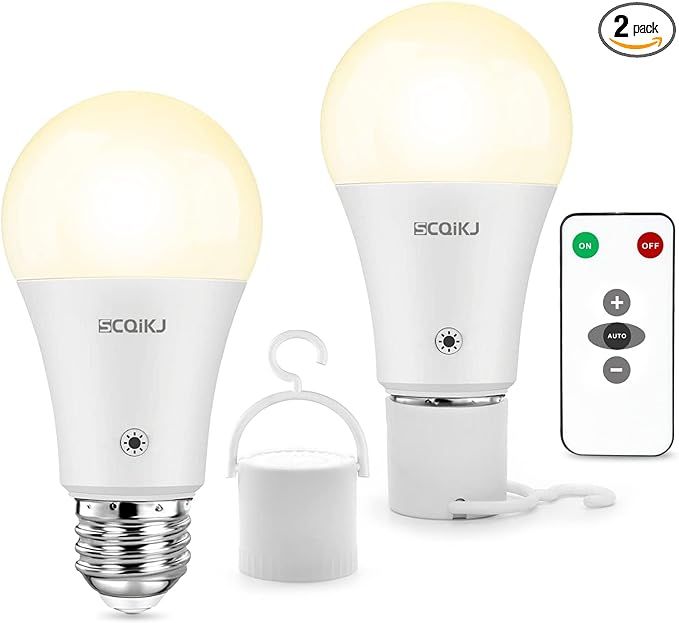 Rechargeable Light Bulbs LED Battery Backup Light Bulb with Remote Control Battery Operated Emerg... | Amazon (US)