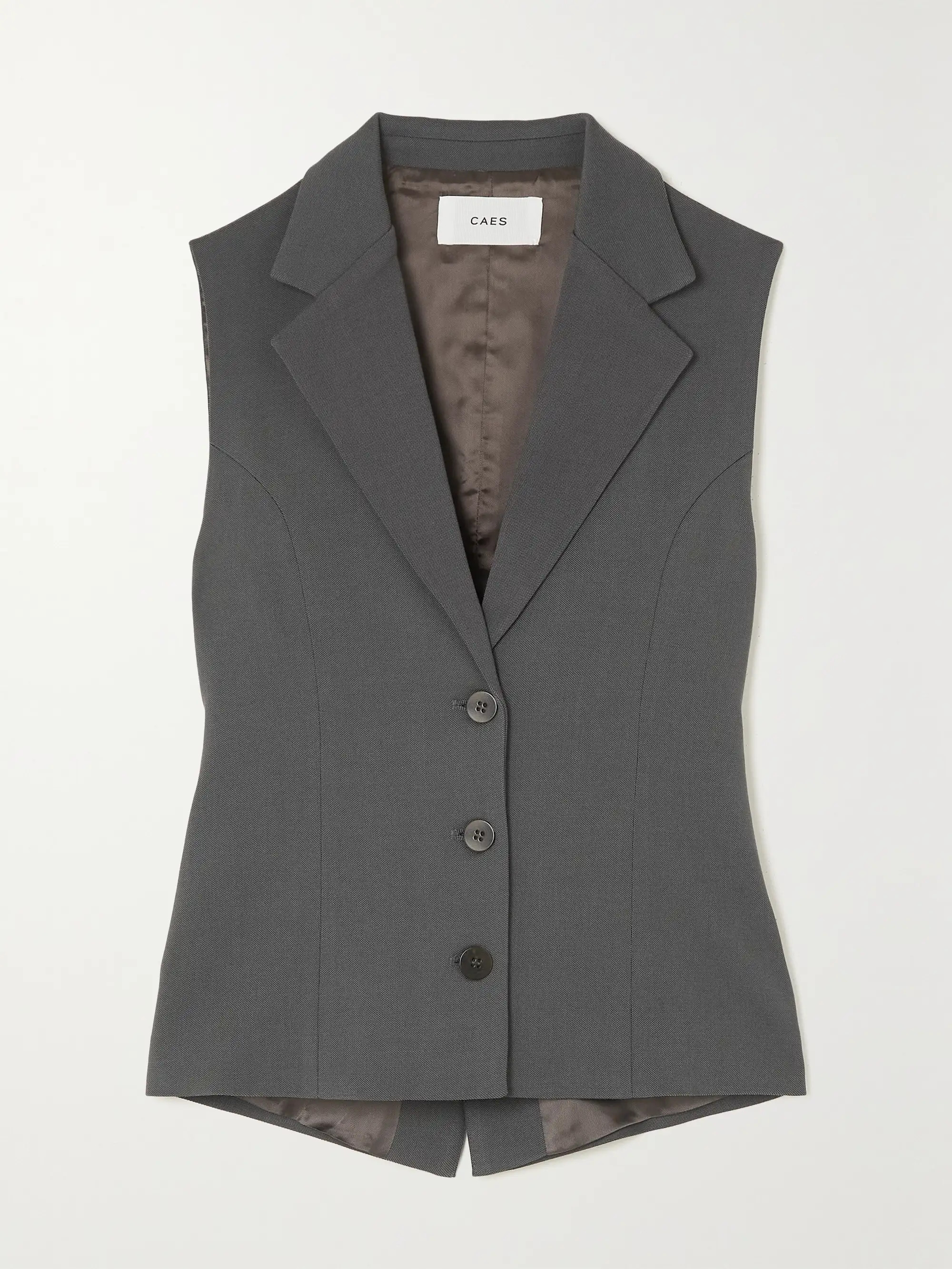 Cutout stretch ECOVERO and wool-blend vest | NET-A-PORTER (US)