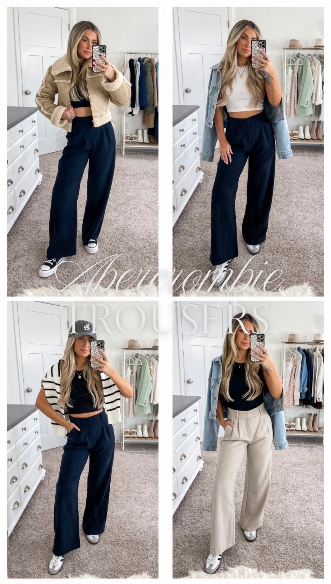 4 ways I’m wearing the Abercrombie sloane trousers — a closet sprawl for me that’s so comfy and chic! Size 25 short currently on sale!!! 

#LTKootd #LTKSaleAlert #LTKWorkwear