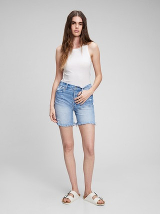 6" High Rise Cheeky Midi Shorts with Washwell | Gap (US)