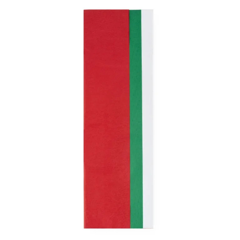 Red, Green, and White Gift Tissue Paper, 60 Sheets, by Holiday Time | Walmart (US)