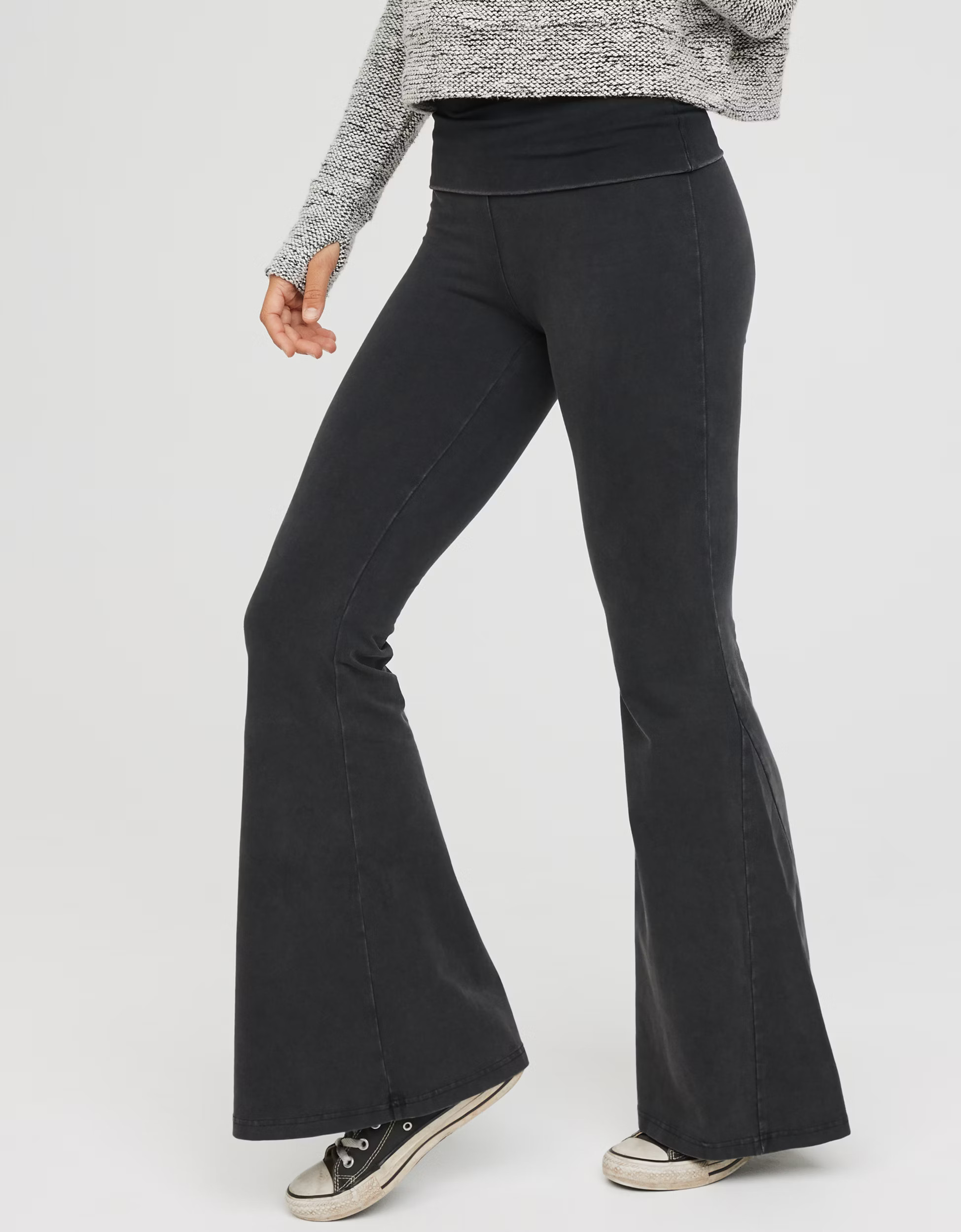 OFFLINE By Aerie OG Foldover High Waisted Super Flare Legging | American Eagle Outfitters (US & CA)