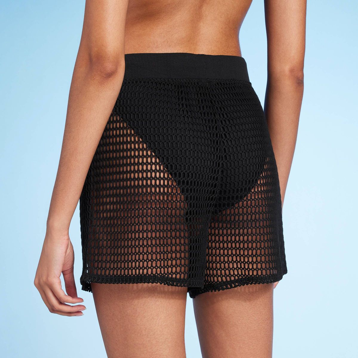 Women's Pull-On Crochet Cover Up Shorts - Shade & Shore™ Black S | Target
