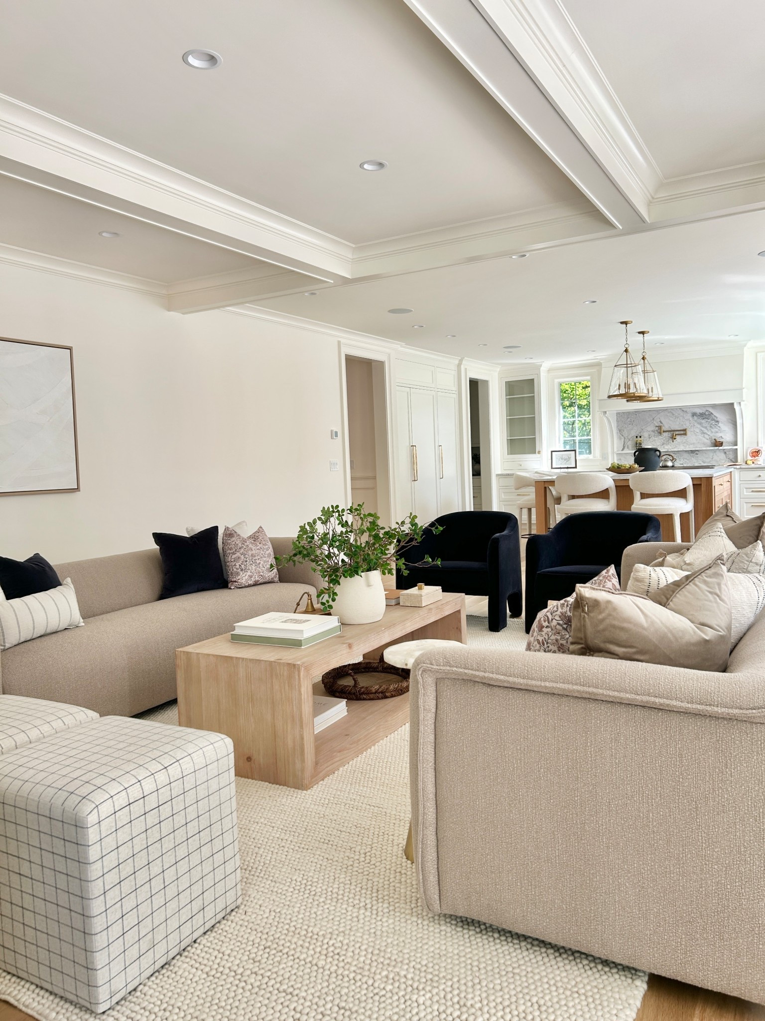 Cozy modern organic living room with navy blue accents.

#livingroom

#LTKHome
