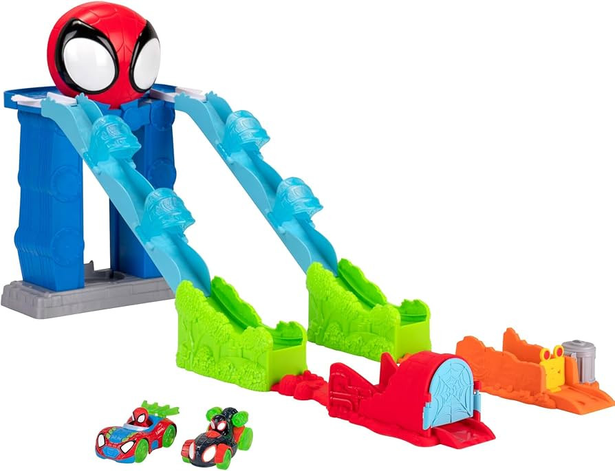 MARVEL Spidey and His Amazing Friends Spidey’s Mega Jump HQ Track - 39-Inch Dual Race Track wit... | Amazon (US)