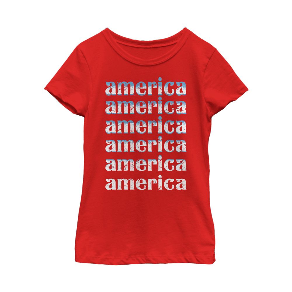 Fifth Sun Girls' Tee Shirts RED - Red 'America' Crackle Fitted Tee - Girls | Zulily
