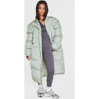 Petite Sage Green Maxi Puffer Coat | PrettyLittleThing US