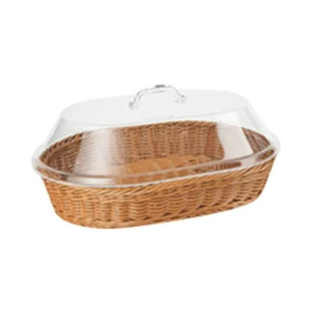 Wicker Basket With Acrylic Lid Bread Basket Woven Basket With Cover For Food Serving Picnic | Walmart (US)