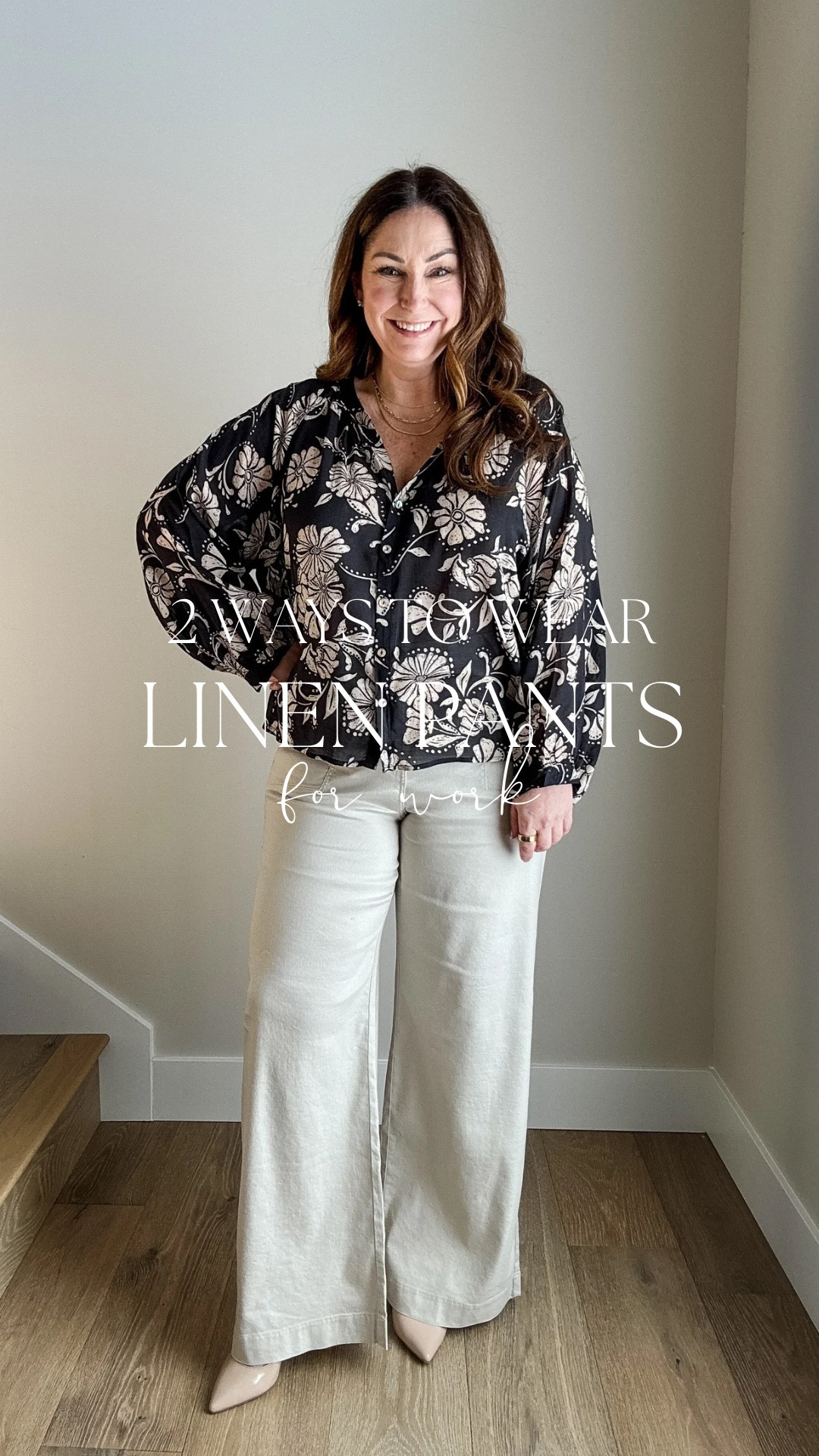 Evereve Spring Sale - Linen Trouser Pants worn with lightweight floral tops perfect for business casual. 

Wearing 14 in pants, large in tops 
@EvereveOfficial  #EverevePartner #EvereveStyle

#LTKWatchNow #LTKSaleAlert #LTKWorkwear