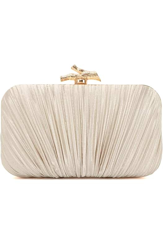 Freie Liebe Clutch Purses for Women Evening Bag Pleated Clutch Bag with Chain for Wedding Party  | Amazon (US)