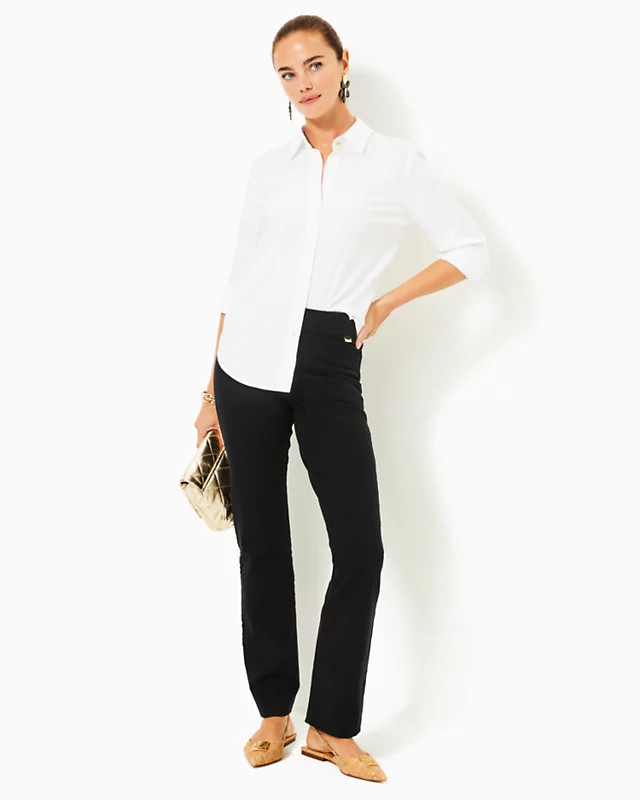 32" Declynn Polished High Rise Straight Leg Pant | Lilly Pulitzer