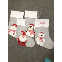 Personalized Linen Christmas Stocking Family Holiday Decor | Etsy (US)