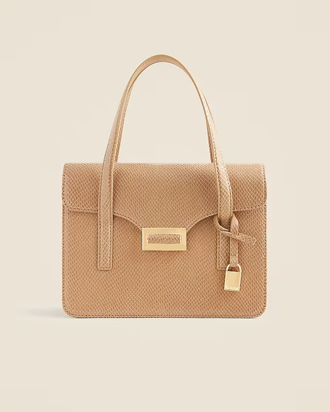 Edie accordion bag in snake-embossed Italian leather | J. Crew US
