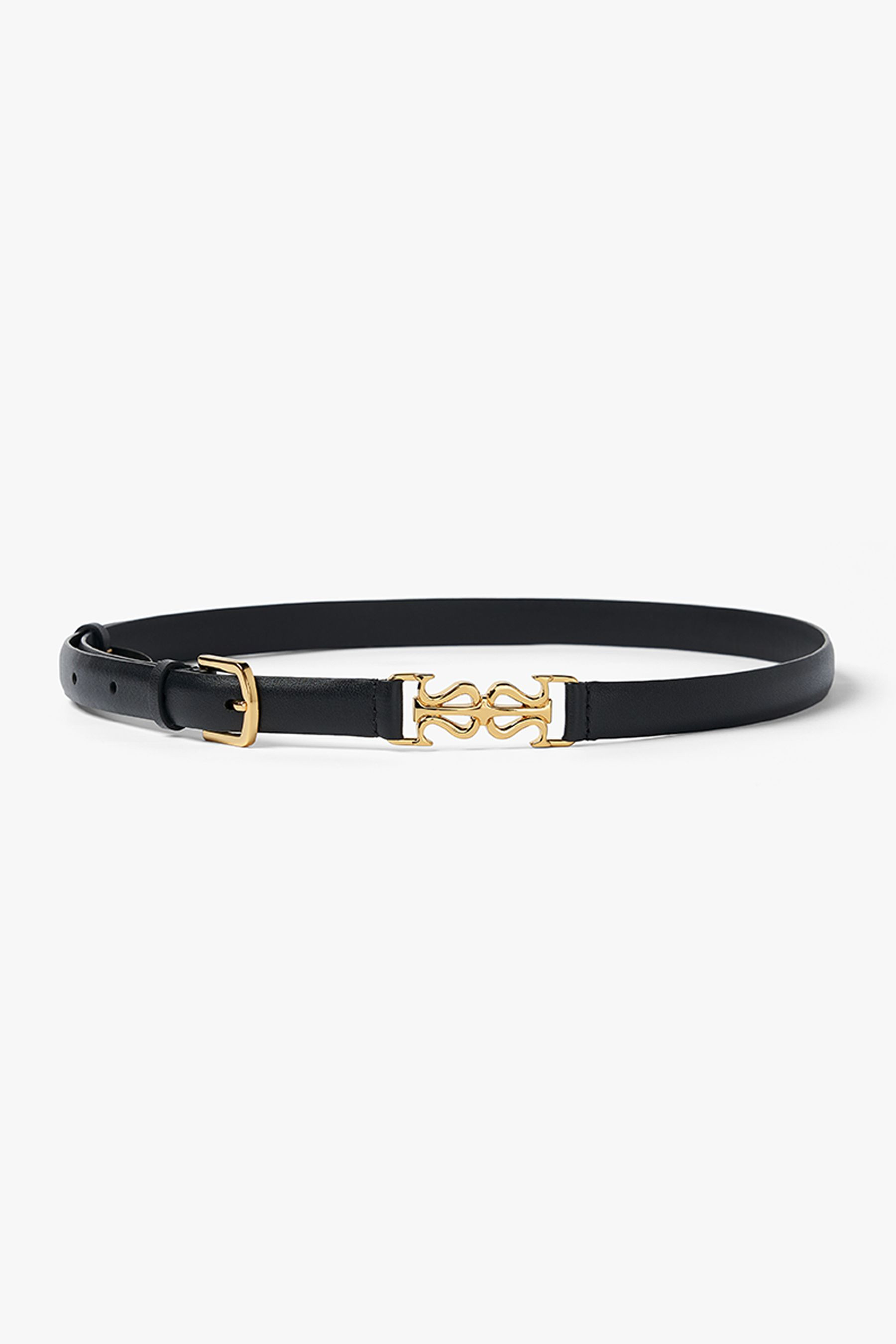 LS Clasp Leather Skinny Belt | LilySilk