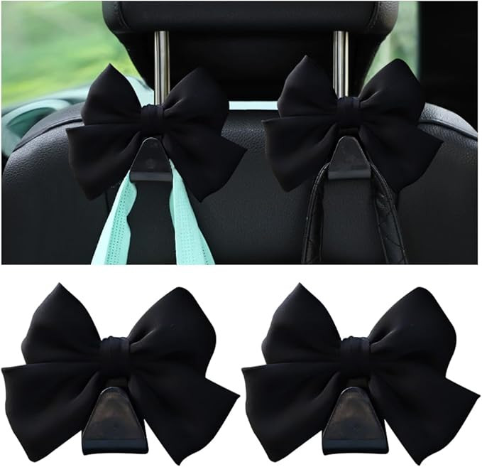 Mandark 2PCS Car Seat Headrest Hooks, Cute Bow Vehicle Hooks for Purses and Bags, Automotive Purs... | Amazon (US)