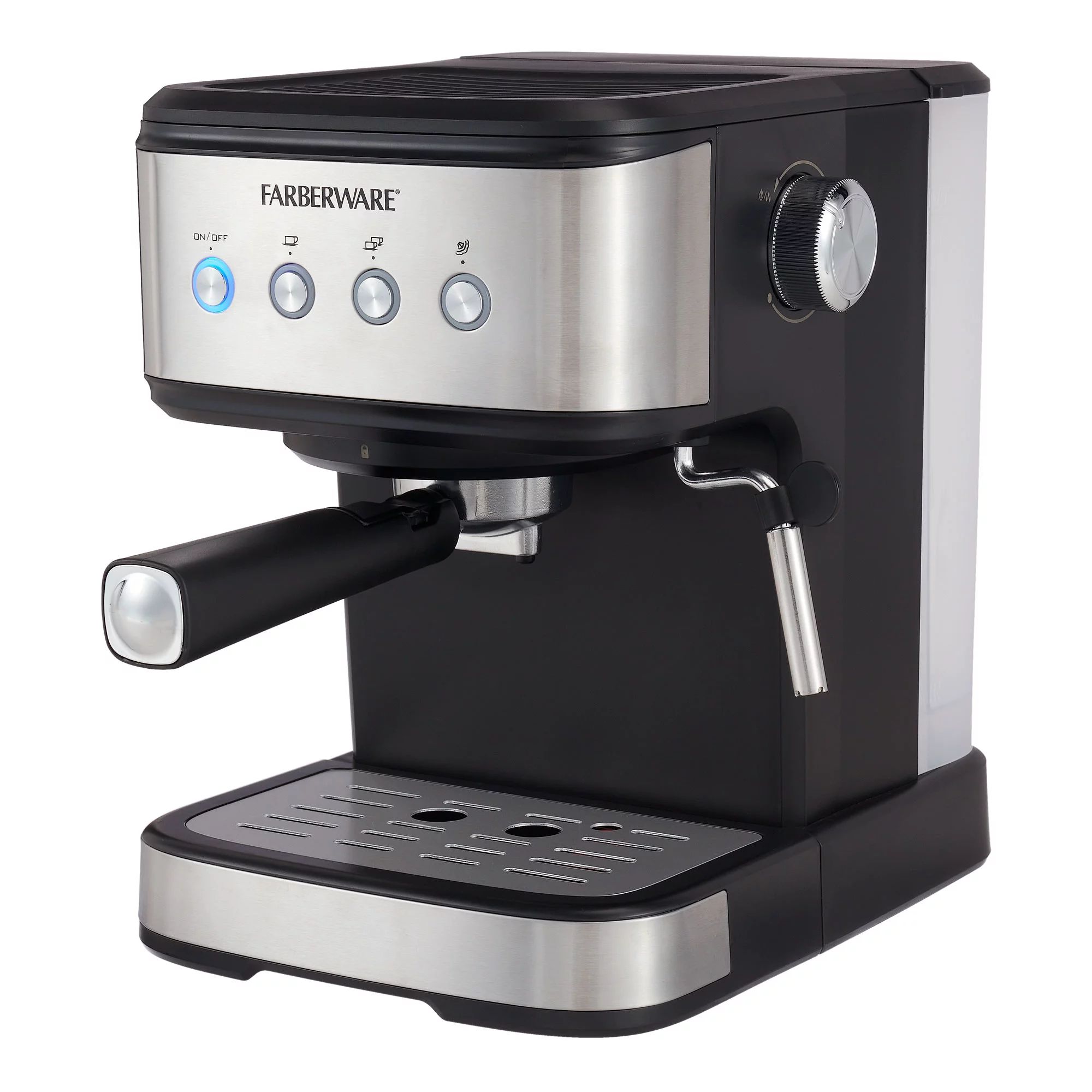 Farberware 1.5L 20 Bar Espresso Maker with Removable Water Tank, Silver and Black, New Condition | Walmart (US)