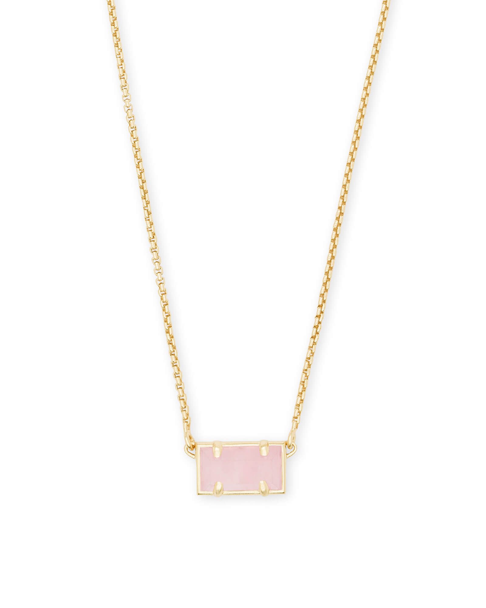 Pattie Gold Pendant Necklace In Rose Quartz | Kendra Scott | Kendra Scott