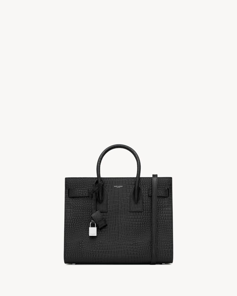SAC DE JOUR EN CUIR EMBOSS\u00c9 CROCODILE \u2013 NANO en Noir | Saint Laurent | YSL FR | Saint Laurent Inc. (Global)