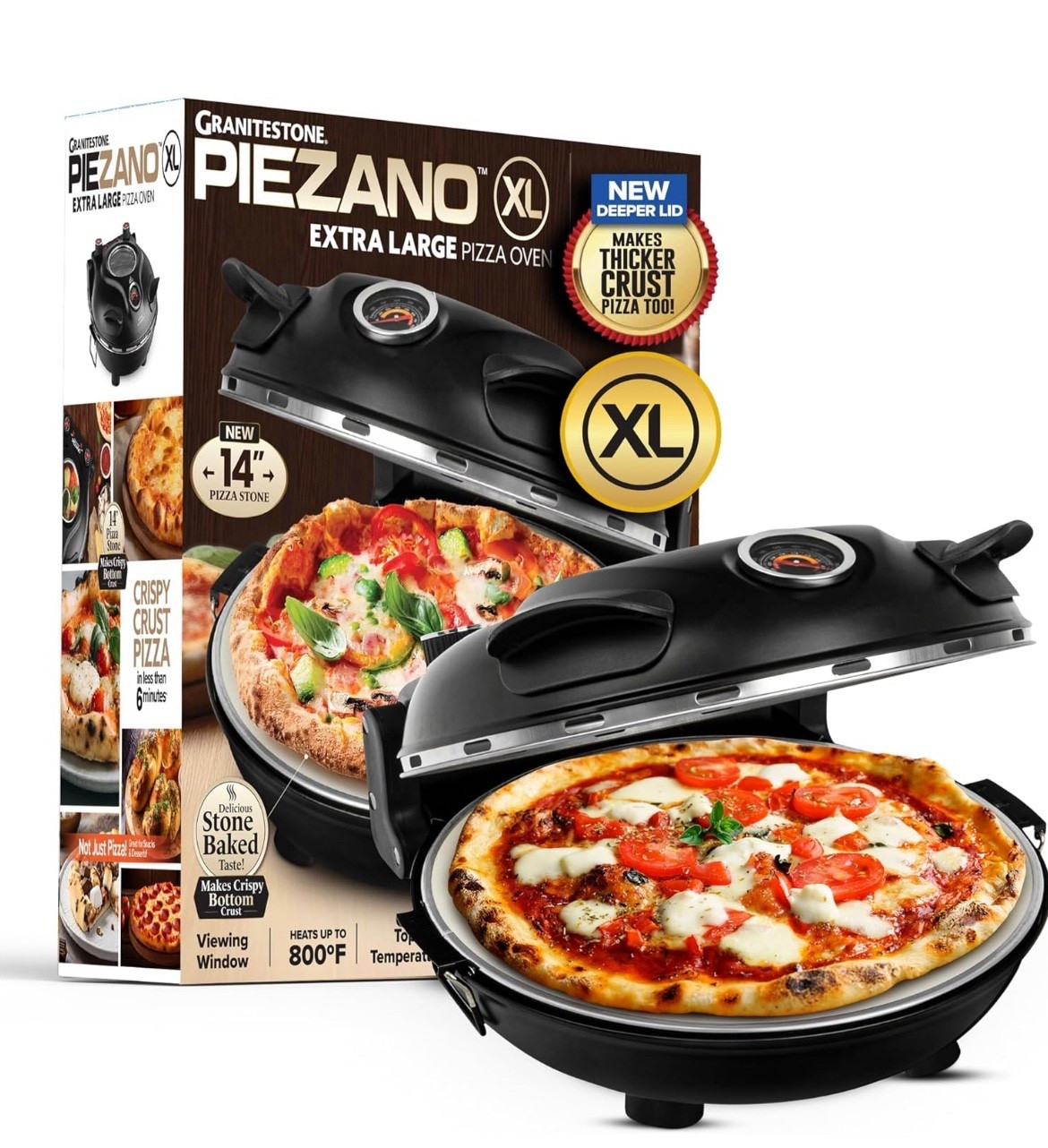 Amazon find PIEZANO 14 Inch Extra Large Crispy Crust Pizza Oven – Family Sized Electric Pizza Oven Indoor Countertop Maker with Stone Heats up to 800˚F for Stone Baked Pizzeria Style at Home

#LTKHome