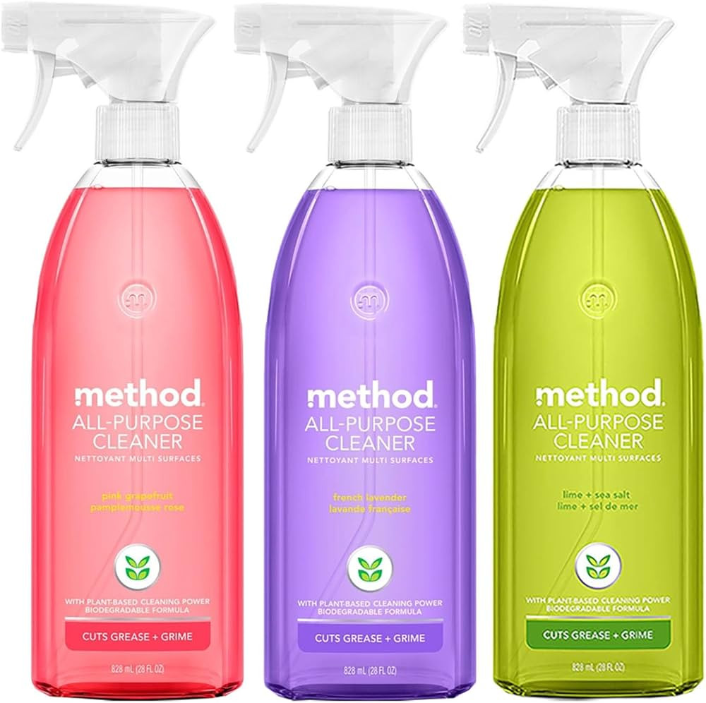 Method All-Purpose Cleaner Variety Pack, Pink Grapefruit, French Lavender, Lime + Sea Salt, 18 oz... | Amazon (US)