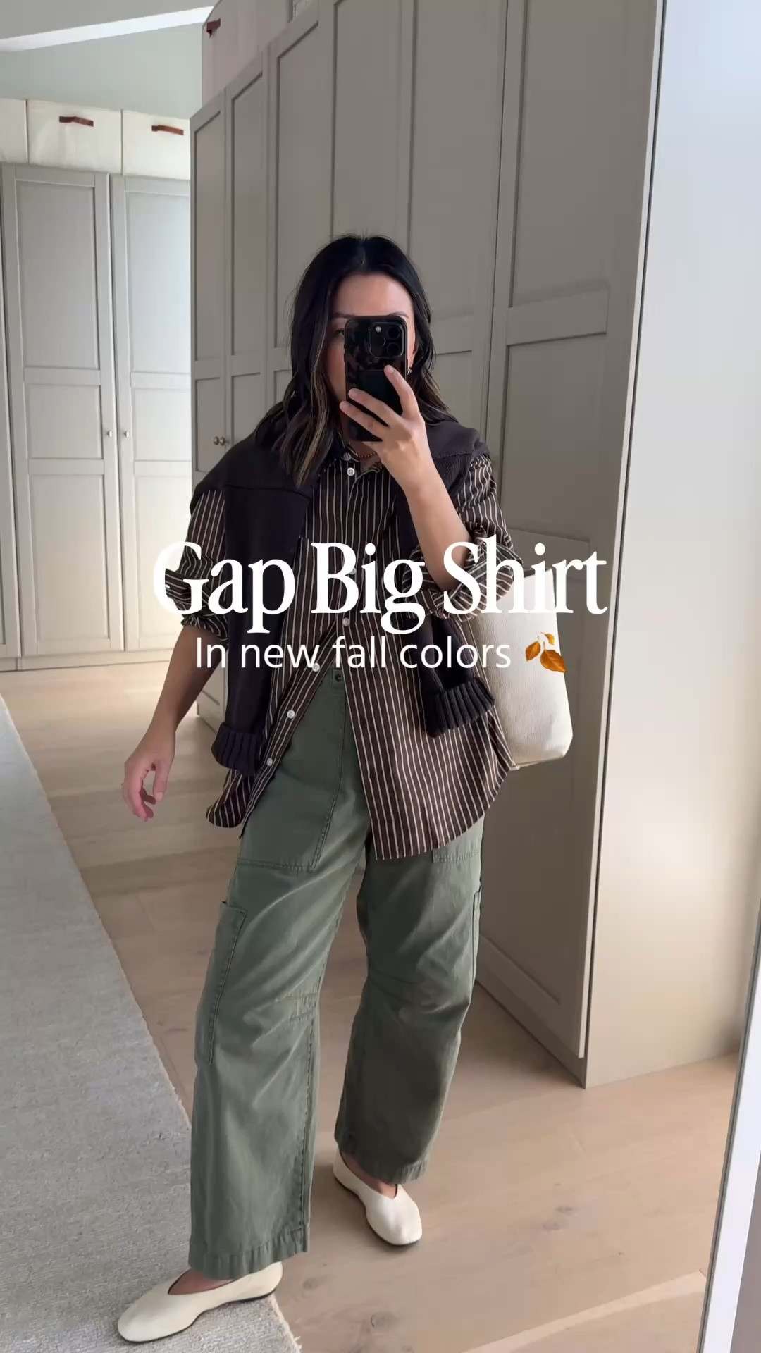 Gap Big Shirt in new fall colors. Sizing seems to be smaller these days. Ordered the petite small to try out. 

Gap big shirt petite xs
Gap sweater petite small
Pistola cargos 25 petite 
Reformation flats 5
Quince bag small
Celine sunglasses
Electric Picks earrings
Dorsey James necklace 15”

#LTKmomlife #LTKPetite