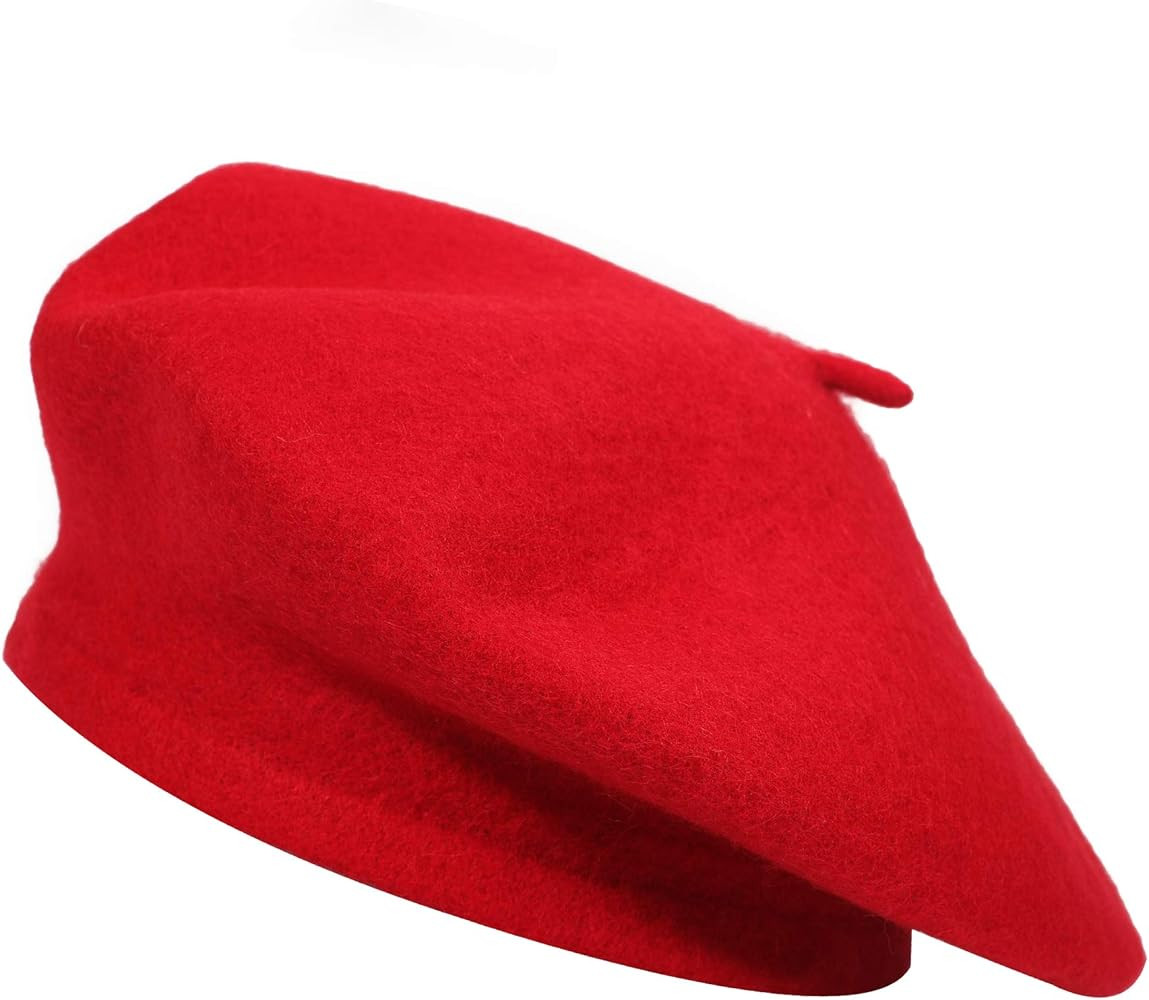 ZLYC Wool French Beret Hat Solid Color Beret Cap for Women Girls | Amazon (US)