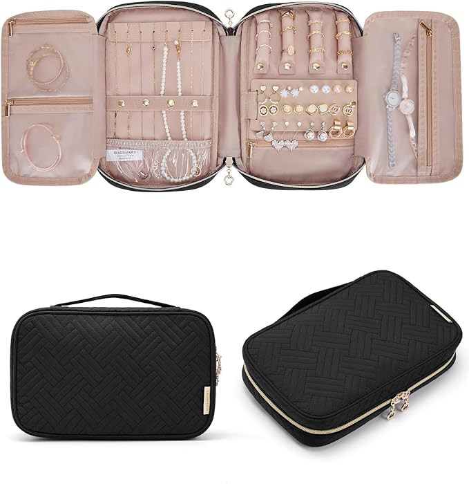 BAGSMART Jewelry Organizer Bag Travel Jewelry Storage Cases for Necklace, Earrings, Rings, Bracel... | Amazon (US)