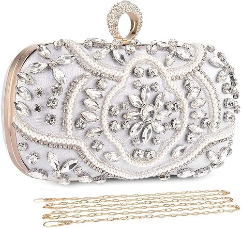 UBORSE Women's Crystal Beaded Evening Clutch | Amazon (US)