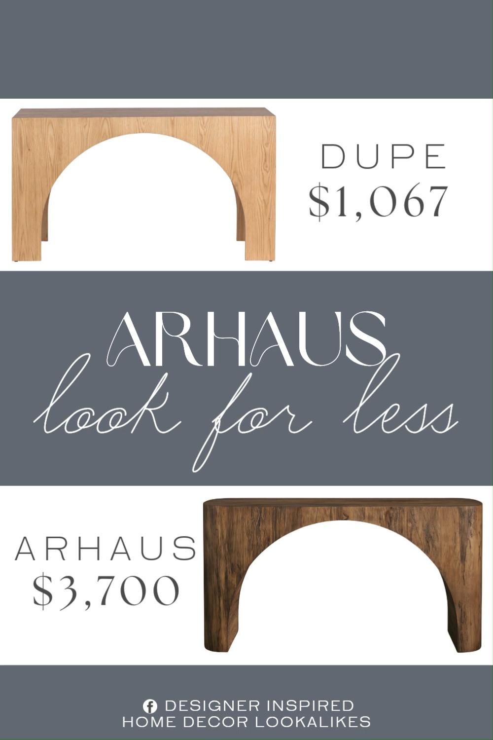 Inspired by Arhaus Console Table. Contemporary Wood Console Table. Curved Console Table. Modern Rustic Console Table. Statement Entryway Table. Natural Oak Console Table. Wooden Accent Table. Sculptural Console Table. Wooden Console Table. 

Home more affordable option find copy cat similar look for less budget friendly affordable cheap cheaper beautiful pretty. Clearance sale coupon code discount code promo code luxury lookalike look a like Inspo inspiration inspired by idea ideas Love like these? I share multiple every day in my FB group.
#arhausinspired #consoletable #entrywaytable #livingroomtable #furniturefinds #livingroominspo #woodentable #woodfurniture 

 #LTKHome