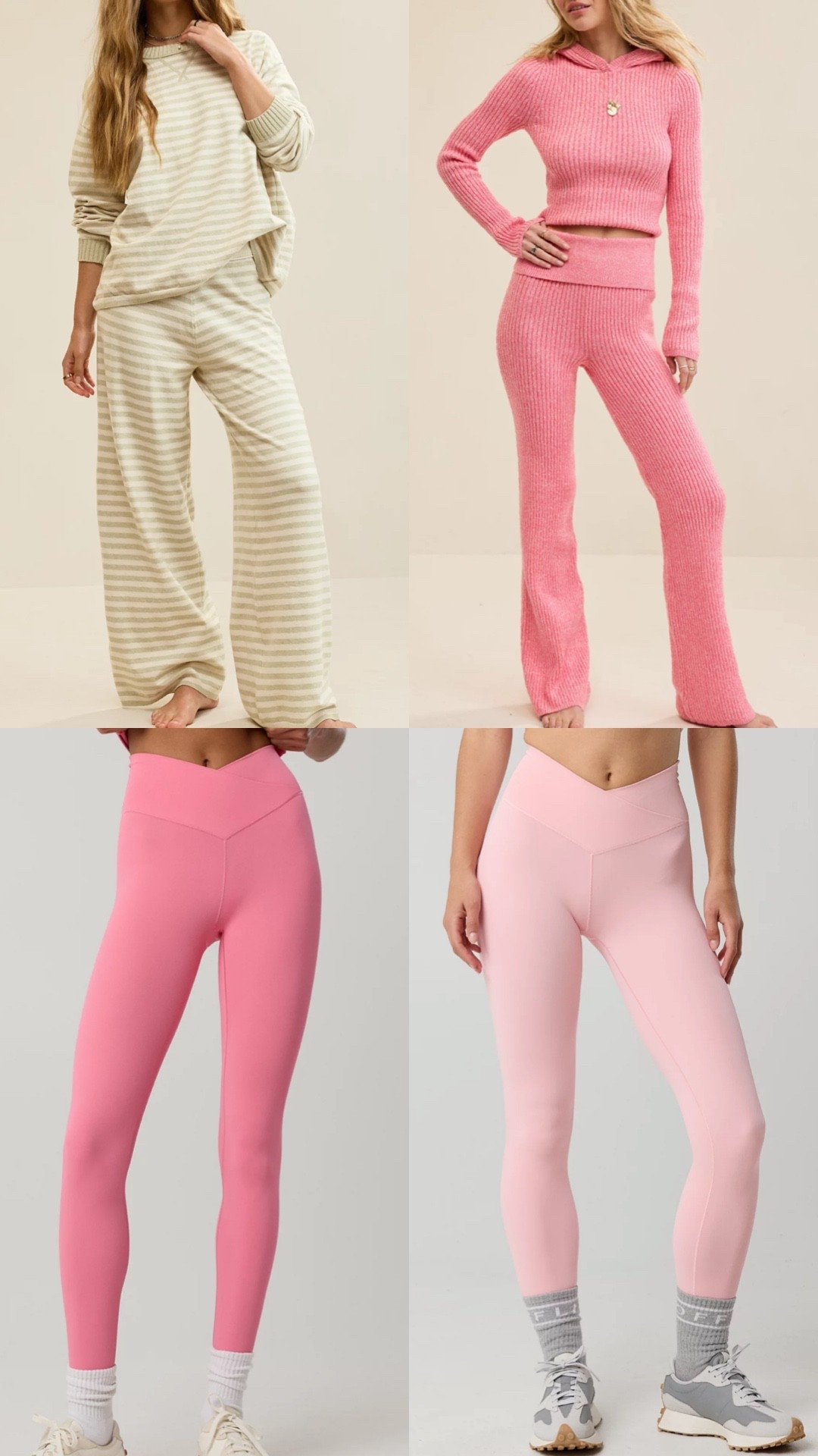 Aerie pink sweater set / daily drills inspired aerie set / pink leggings 