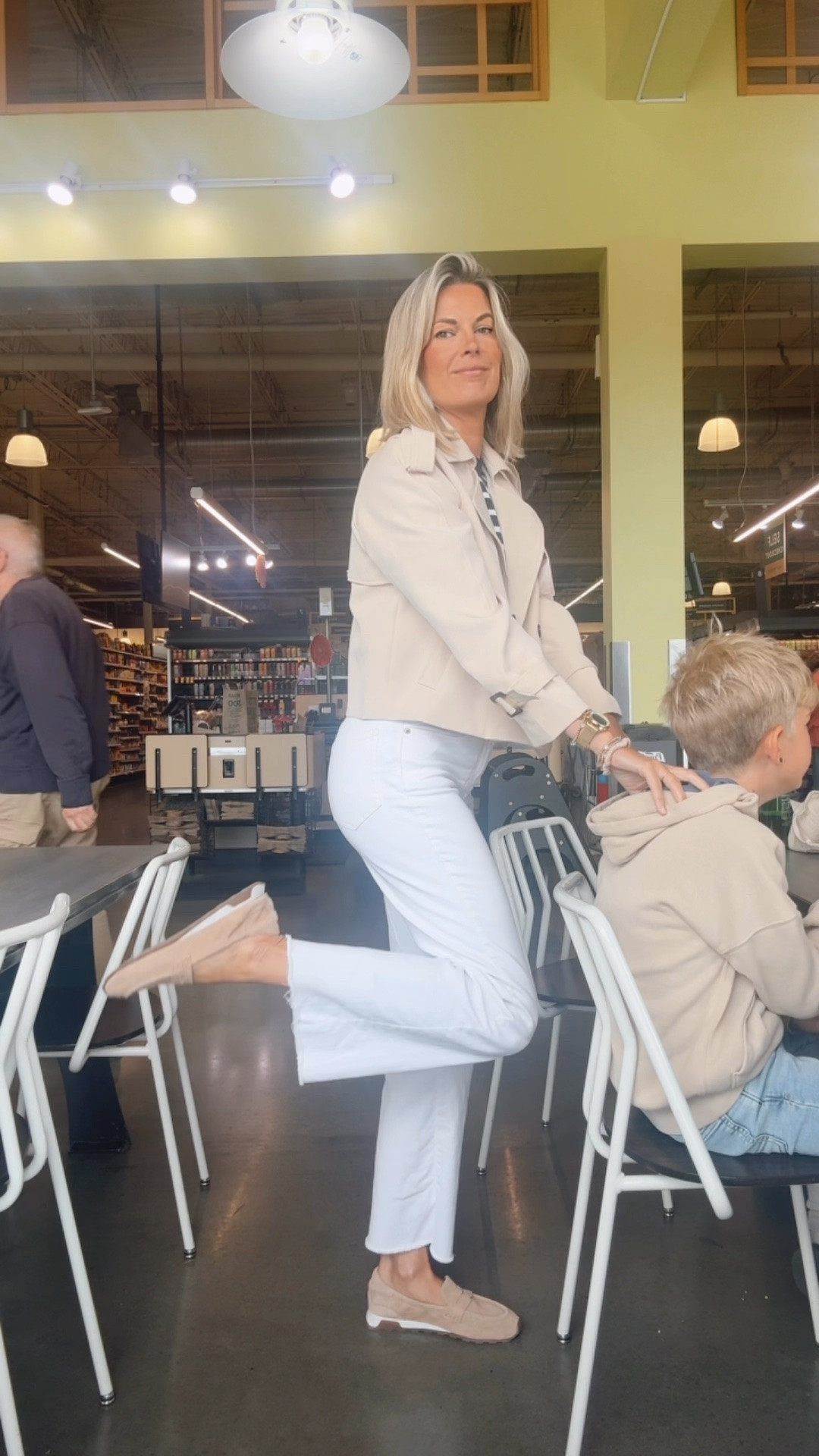 I am 5’11” wearing 27 tall white jeans and small sweatshirt and cropped trench. Shoes true to size.

#LTKootd #LTKTall #LTKSaleAlert