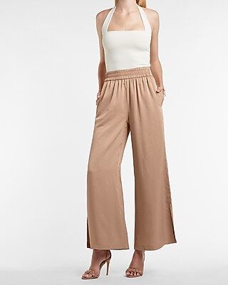 Super High Waisted Pull-On Drapey Wide Leg Pant | Express