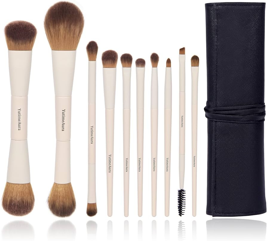 Makeup Brush Set 10pc, Dual-Ended Makeup Brushes For Bronzer, Contour, Eyeshadow, Blush, Conceale... | Amazon (US)