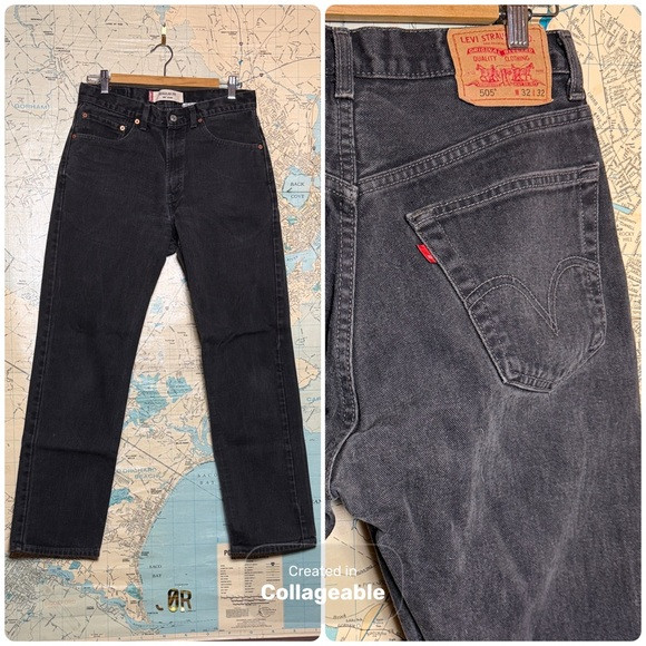 Levi's Men's 505 Vintage Washed Black Jeans, 32 x 32 | Poshmark