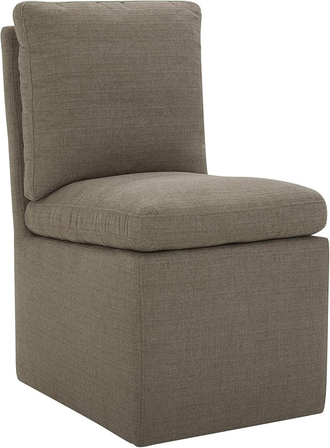 Amazon Brand – Stone & Beam Vivianne Modern Upholstered Armless Dining Chair with Casters, 19.7... | Amazon (US)