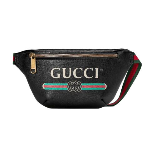 New Authentic Gucci "Gucci" Logo Print Leather Belt Bag Size 90  | eBay | eBay US