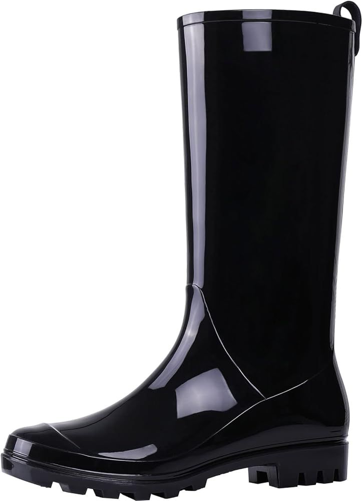 Asgard Women’s Tall Rain Boots Waterproof Knee High Rainboots - Slim Calf- | Amazon (US)