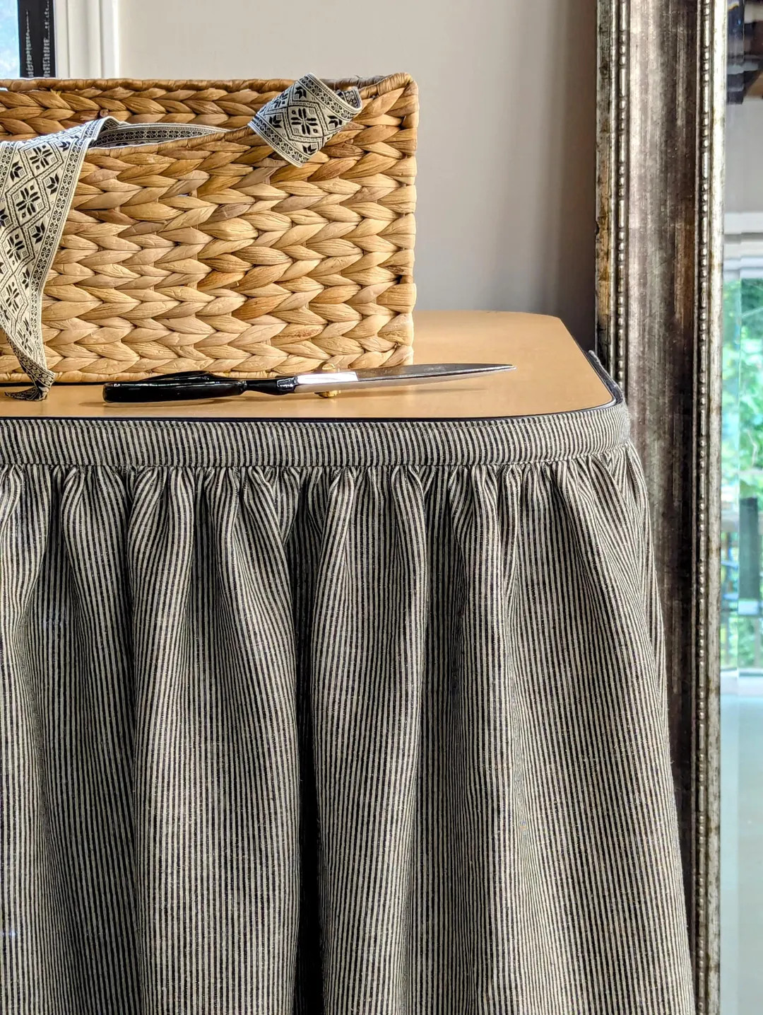 Sink Skirt With Velcro/ Sink Skirt for Bathroom or Kitchen/ Curtains for Cabinets and Shelves/ Do... | Etsy (US)