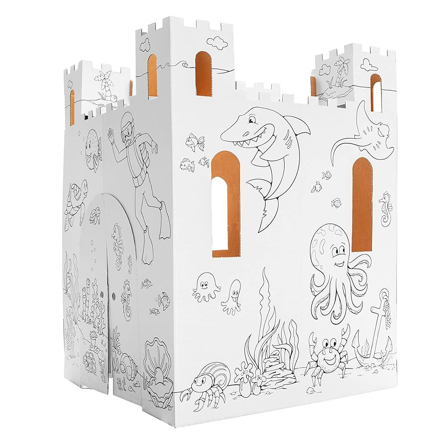 Easy Playhouse Sand Castle - Kids Art & Craft for Indoor & Outdoor Fun, Color, Draw, Doodle – D... | Amazon (US)