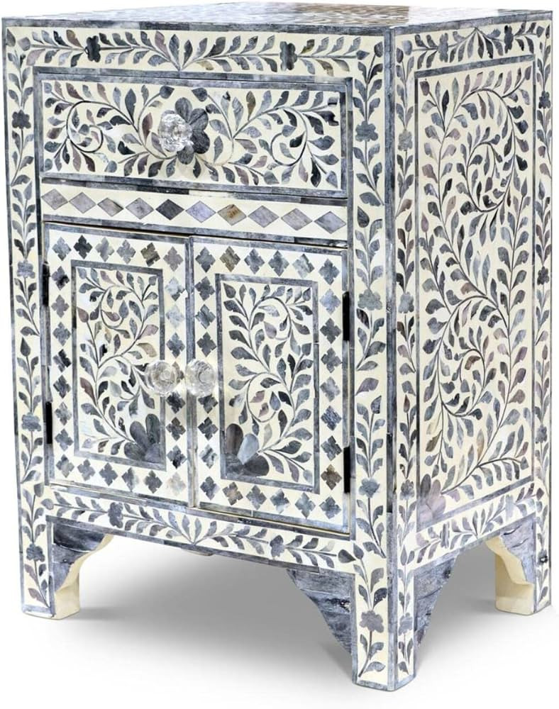 Steve Silver Co Fowler Floral Accent Cabinet-Exotic Bone & Resin Inlay-Unique Lilac Gray Design-G... | Amazon (US)