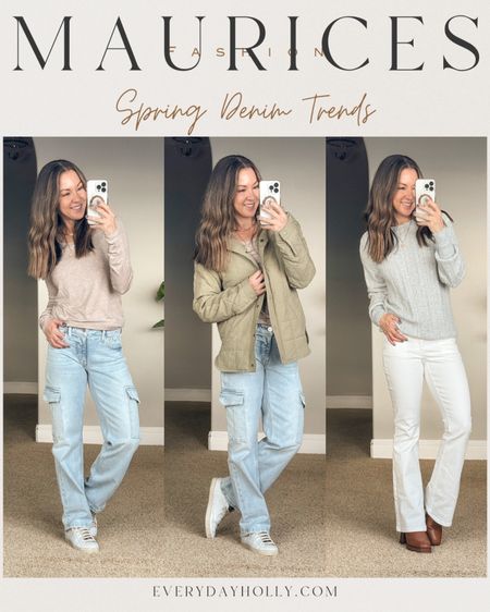 Spring denim trends 

I am wearing XS crew neck tee, cargo jeans 0 short, olive bomber jacket XS, light heather grey sweater XS, white flare jeans 0 short - all TTS!

January top 10  Maurice’s  Spring  Fashion  Fashion favorites  Denim  Jeans  Boyfriend jeans  Cargo jeans  Sweater  Bomber jacket  Booties  Everyday outfit



#LTKSeasonal #LTKover40 #LTKMostLoved