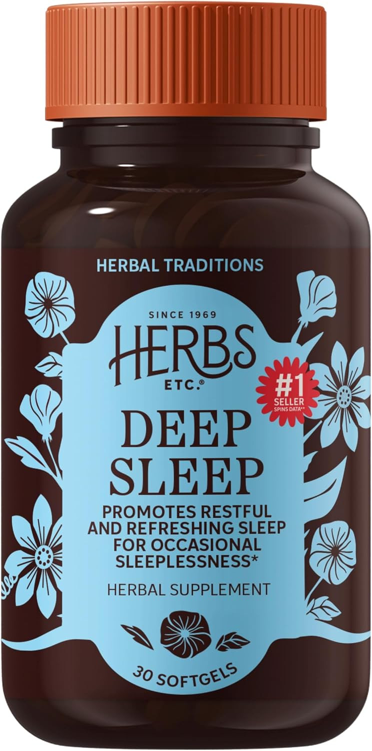 Herbs Etc. Deep Sleep Softgels, Organic Chamomile & Lemon Balm, 30 Count | Amazon (US)