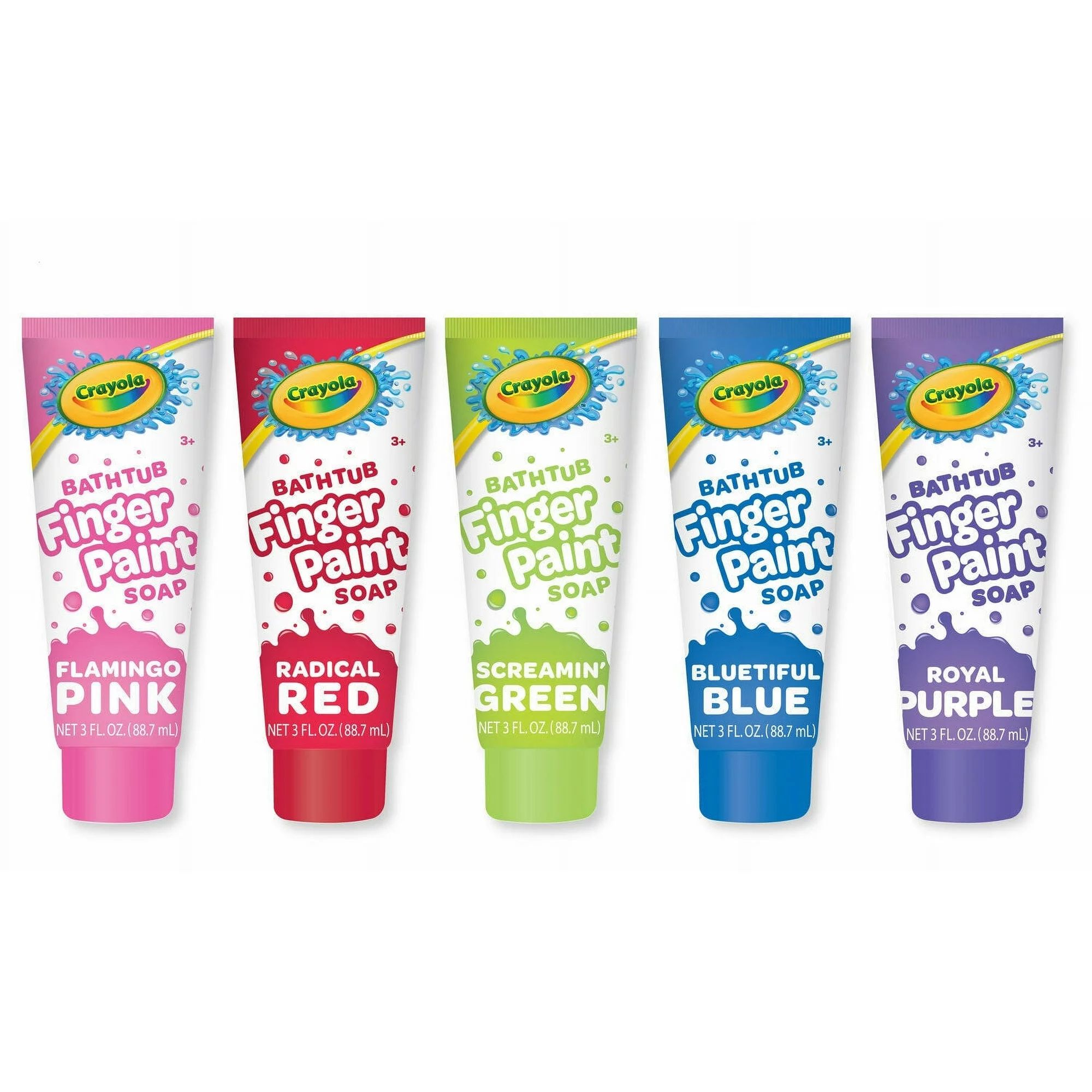 Crayola 5 Pieces Set: Bathtub Finger Paint Soap Kids 3 fl oz, Blue, Red, Green, Pink & Purple | Walmart (US)