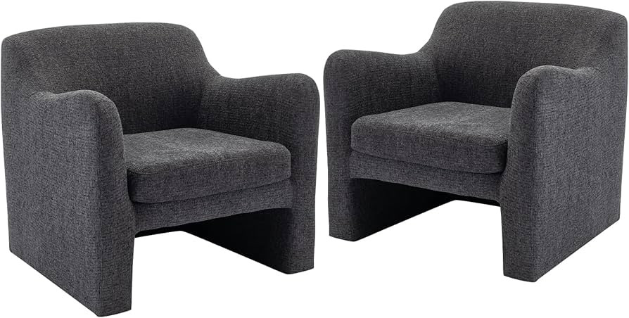COLAMY Modern Accent Chairs Set of 2,Living Room Chairs,Soft Padded Armchair with Back,Comfy Lamb... | Amazon (US)