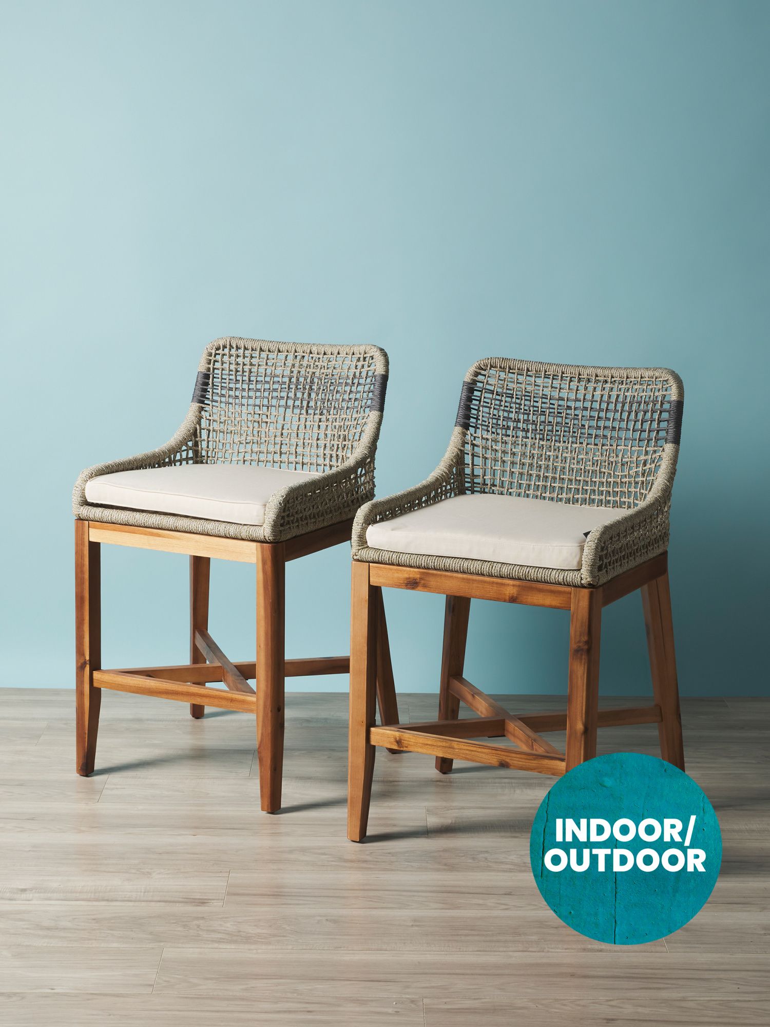 2pk 38in Woven Rope Counter Stools | Outdoor | HomeGoods | HomeGoods