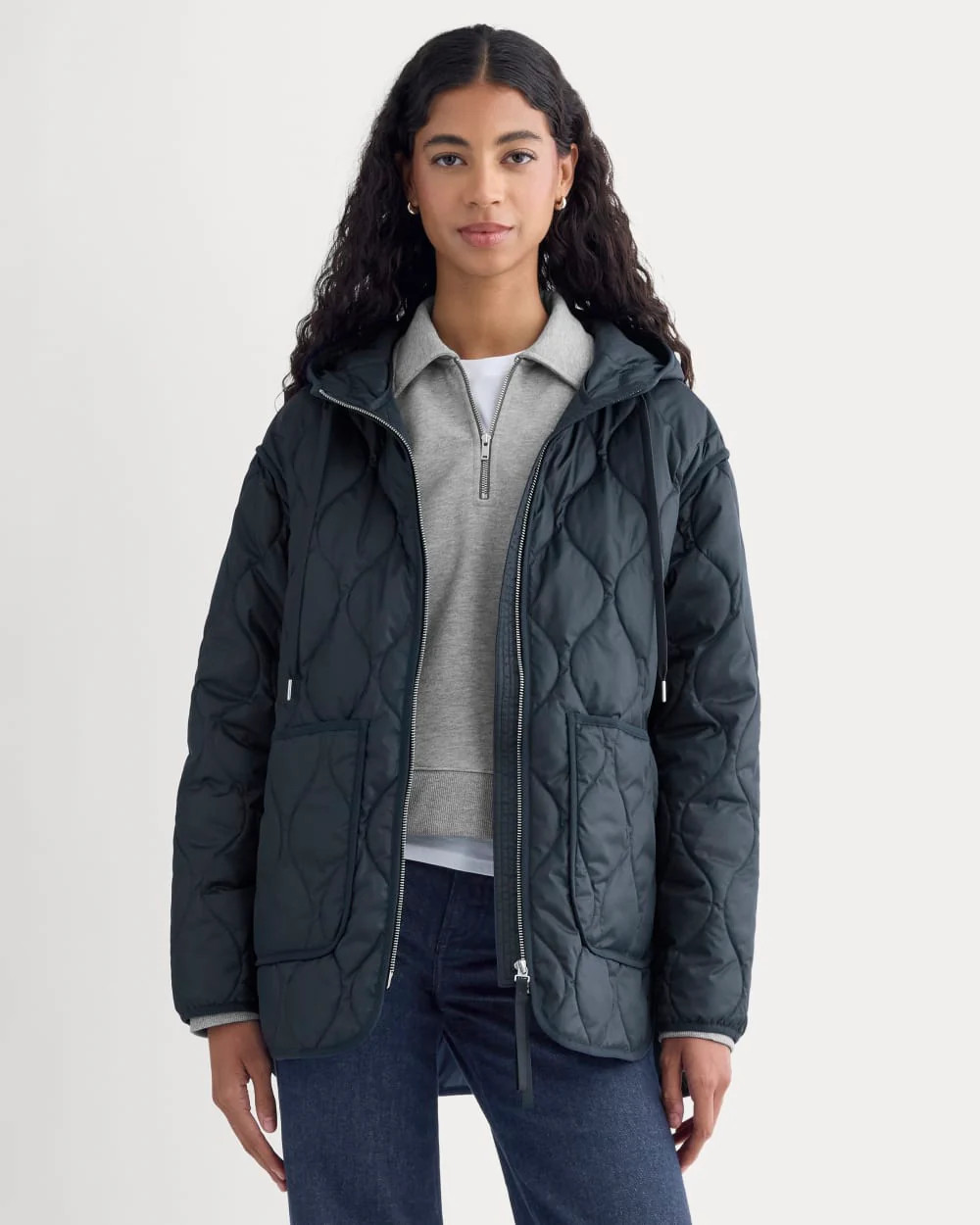 ReNew Quilted Hooded Liner | Navy | Everlane