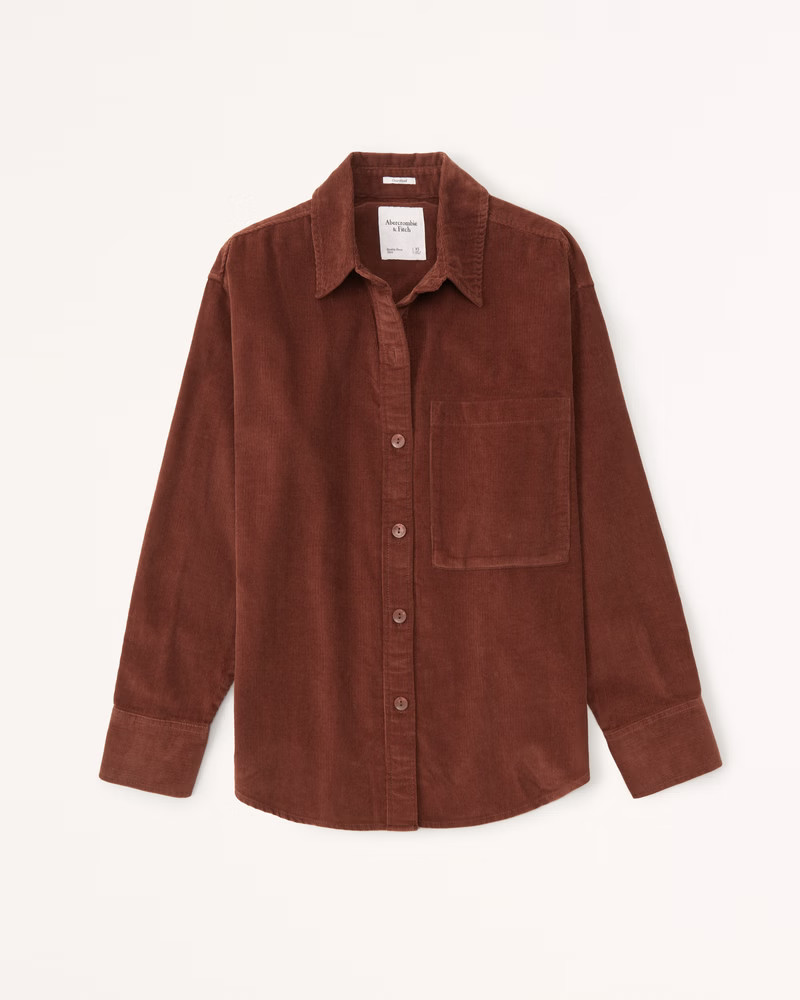 Women's Oversized Corduroy Shirt Jacket | Women's New Arrivals | Abercrombie.com | Abercrombie & Fitch (US)